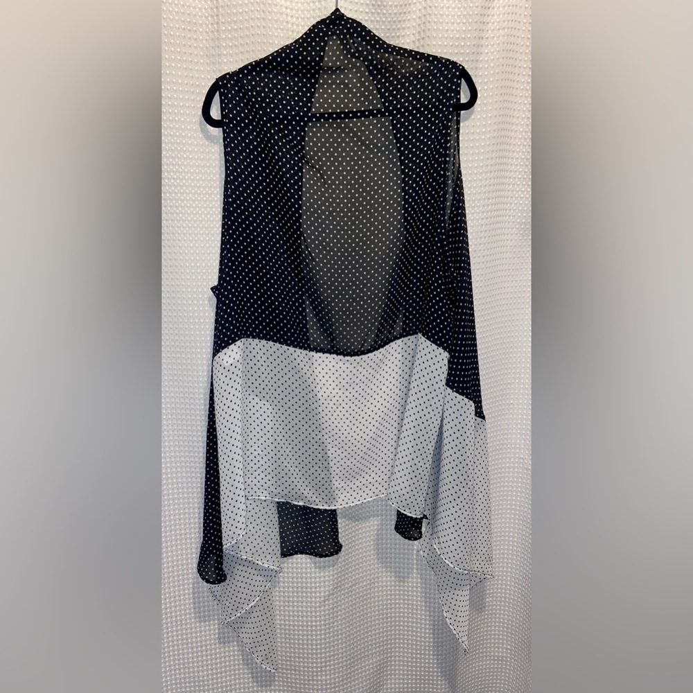 Michel Studio polka dots sheer sleeveless lightweight cardigan/vest size 24 - Picture 6 of 7